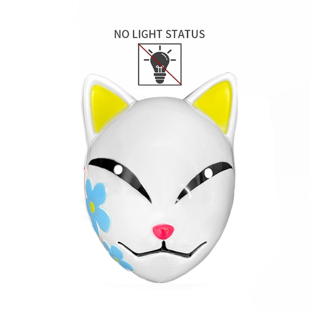 Glowing Halloween LED Lighted Cat Face Mask Costume Accessory Cosplay NEW