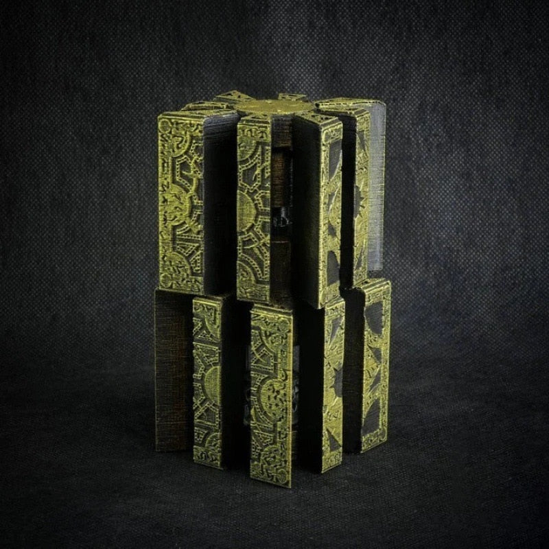 Hellraiser Lament Configuration Puzzle Box Gold Plated LeMarchand Challenge Horror Terror 20 Movable Parts NEW
