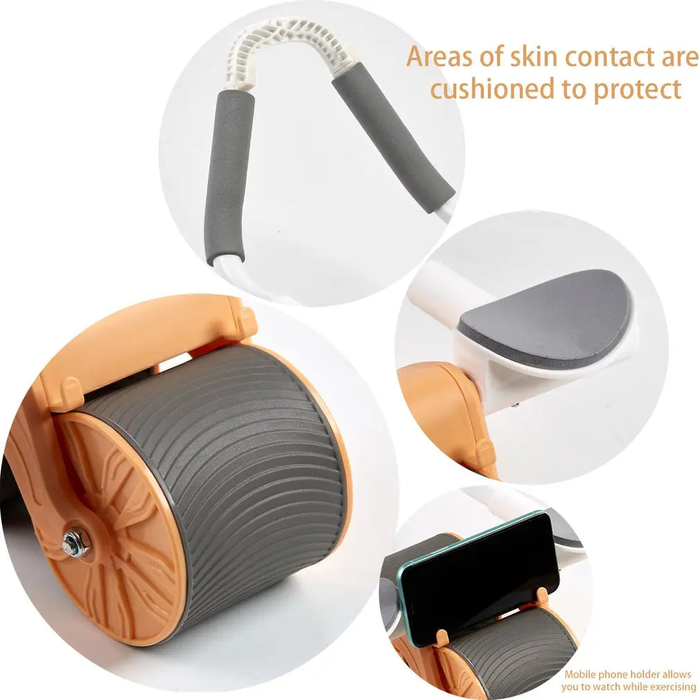 Portable Dual-wheel Ab Roller Exercise Wheel Silence Abdominal Flat Stomach AMB