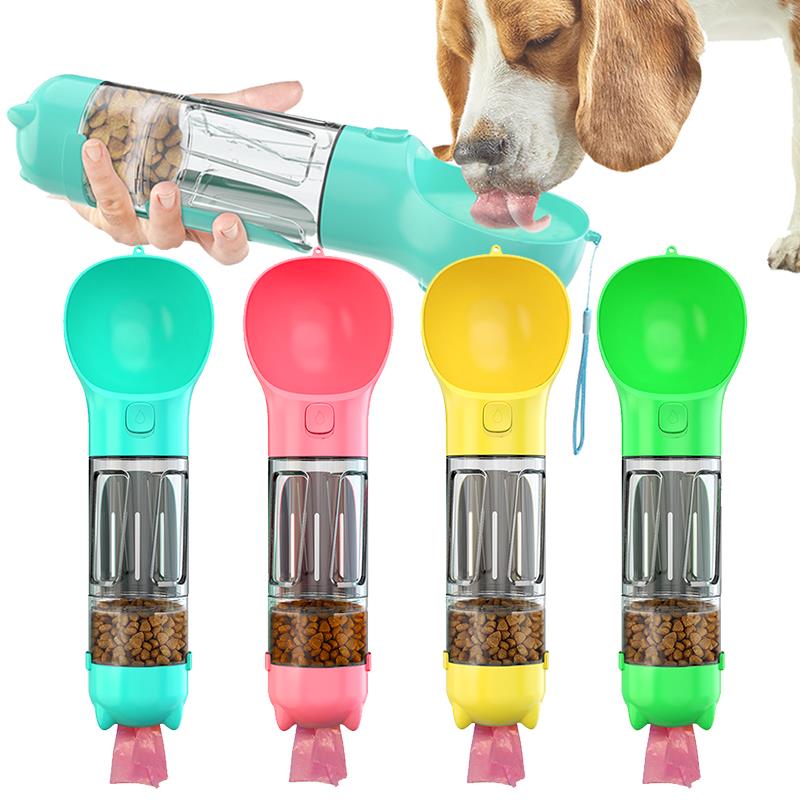 Portable 3 in 1 Pet Water Bottle, Pet Feeder, Dog Cat Drinking Bowls, Food Water Dispenser NEW