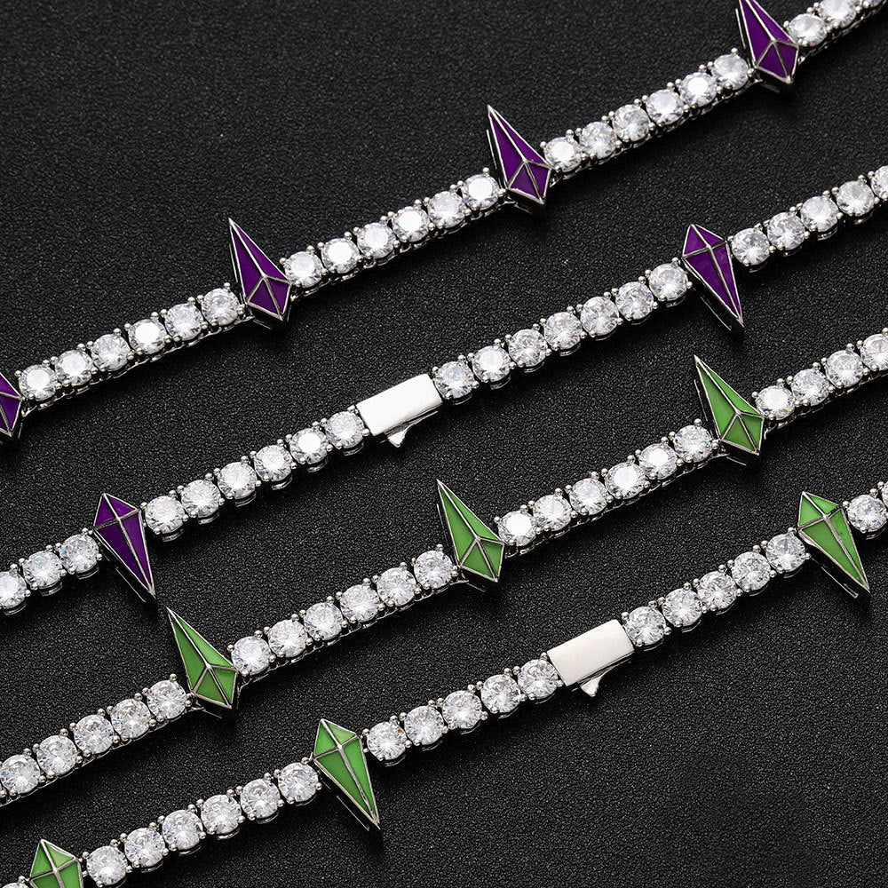 Valentines Day Black Panther Crystal Cuban Chain Necklace