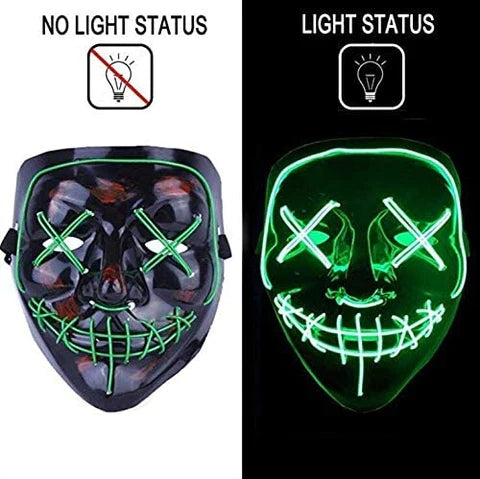 LED Illuminated Purge Mask 3 Light Modes Halloween Accessory Cosplay NEW