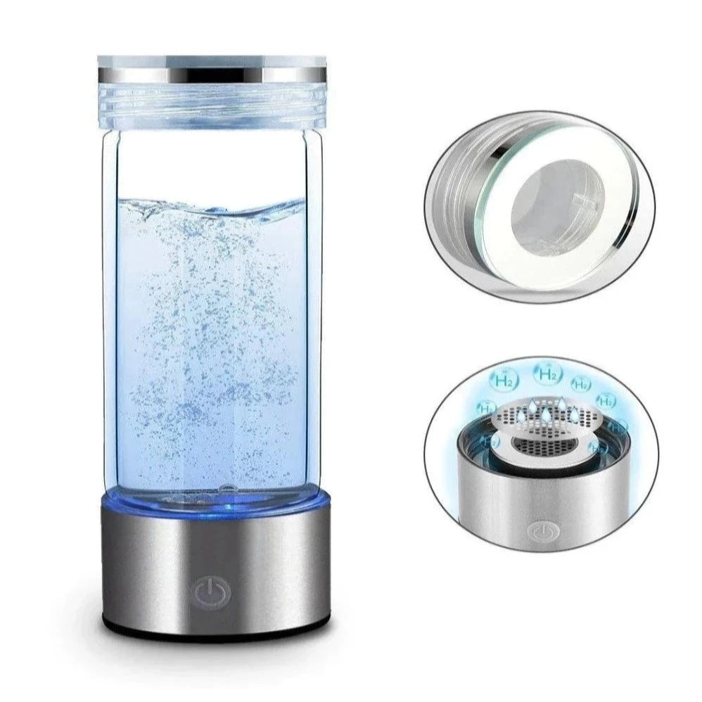 AquaHealth Premier Hydrogen Water Container Silver Bottle AMB