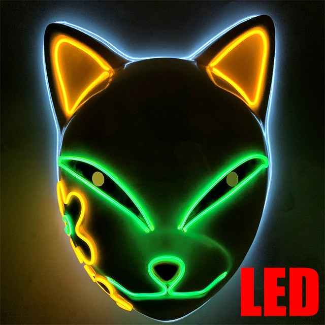 Glowing Halloween LED Lighted Cat Face Mask Costume Accessory Cosplay NEW