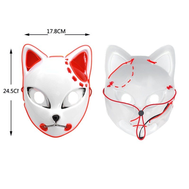 Glowing Halloween LED Lighted Cat Face Mask Costume Accessory Cosplay NEW