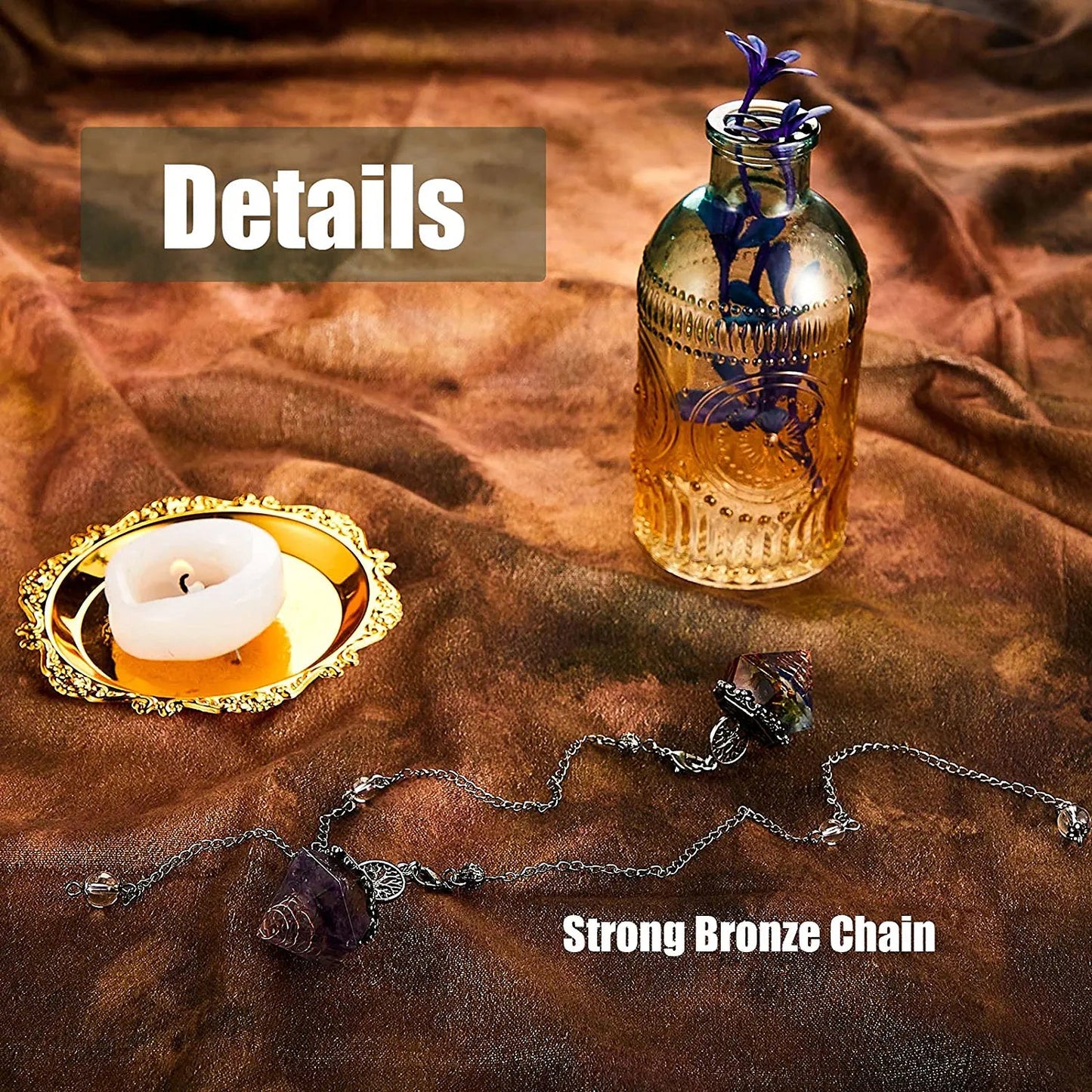 2 Pieces Chakra Pendulum Crystal Pendent Fantasy Charms NEW