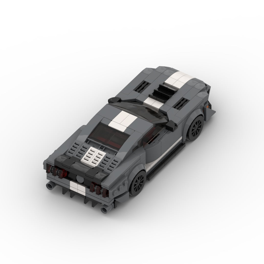 Ford Mustang Shelby GT500 MOC Lego Compatible Building Blocks Brocks Gray Racing Car, AMB, NEW!