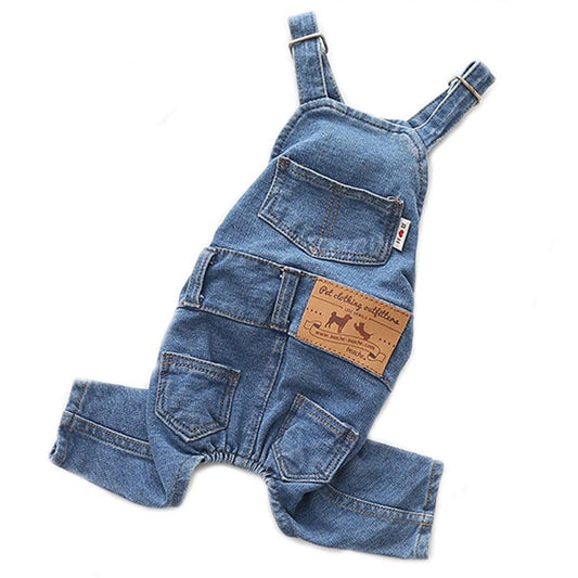 Blue Jeans Dog Overalls Clothes Costume NEW