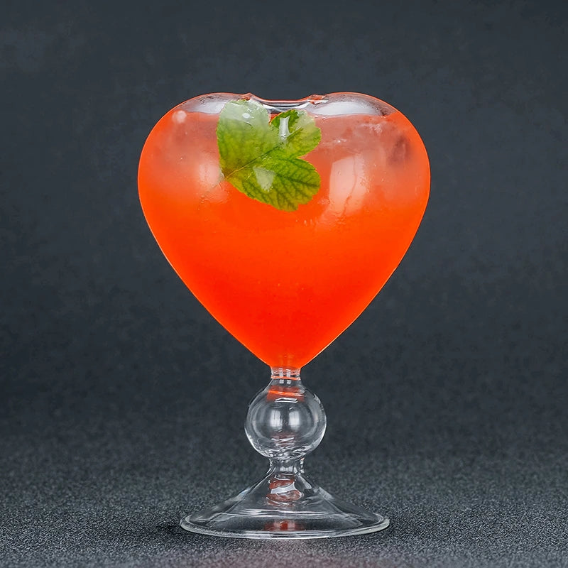 Valentines Day 4PCS  Creative Heart-Shaped Cocktail Glasses