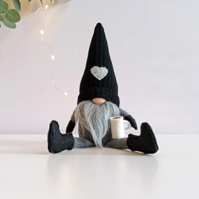 Coffee Gnome Cloth Dolls Christmas Decor NEW