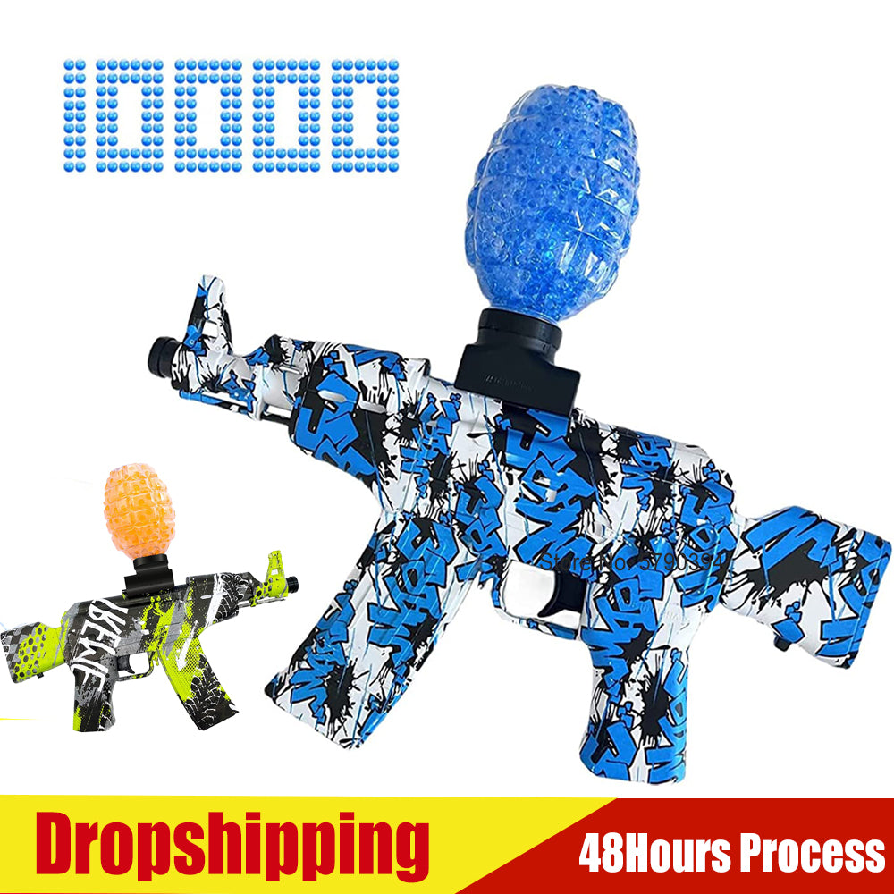 Airsoft Splatter Blaster Gun Electric AK47 & MP5 Rifle Shoots Gel Balls NEW