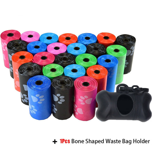 5 Rolls of Disposable Pet Dog Poop Bags (75 Bags total) + Dispenser NEW