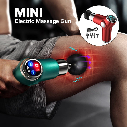 LCD Electric Targeted Massage Gun Portable 32 Speeds, 4 Heads, Rechargeable Relax Muscles NEW