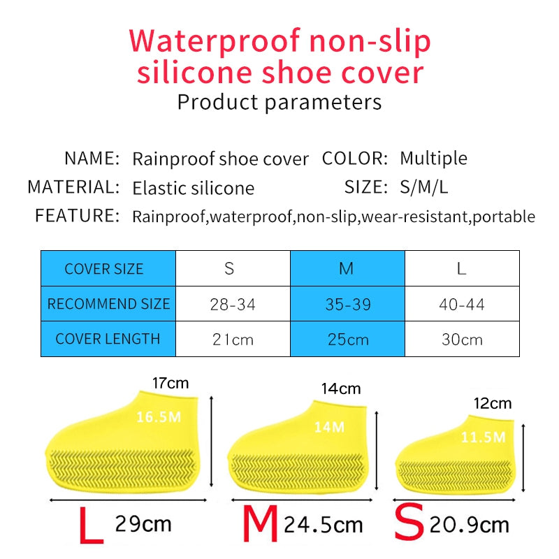 Waterproof Rubber Shoe Boot Cover Silicon Stay Dry Clean Many Colors NEW