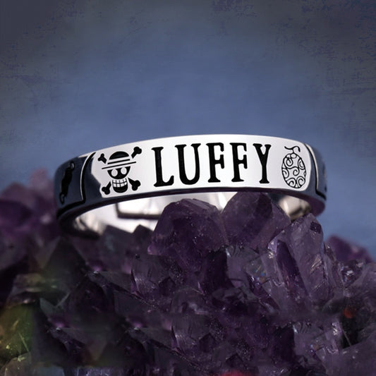 Anime Trafalgar D Water Law Rings Cosplay Luffy Straw Hat Design Adjustable Jewelry Prop NEW