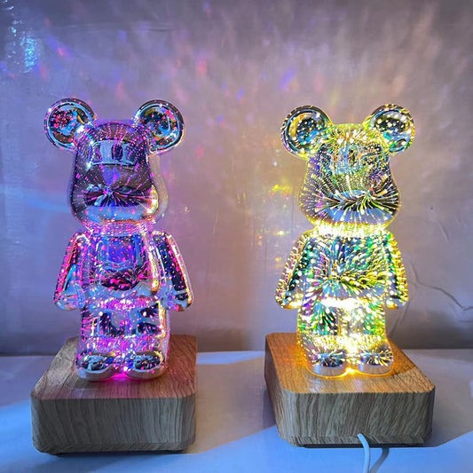 Valentines Day Fireworks Little Bear Night Light Multi Color