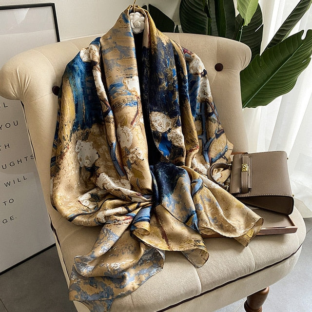 Luxury Polyester Soft Scarf Womens Shawl Silky NEW
