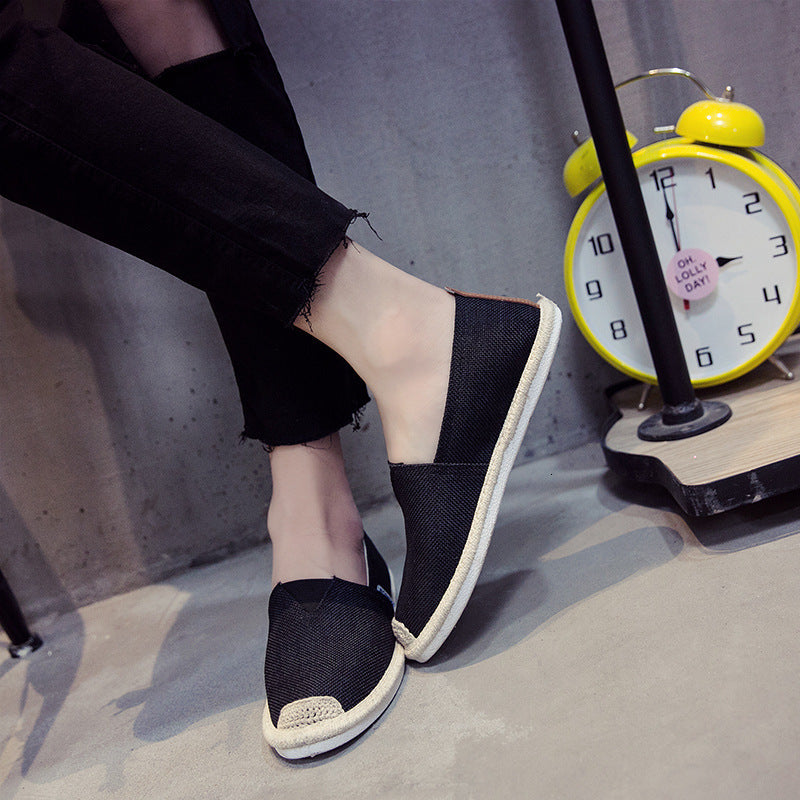 Whoholl Breathable Linen Casual Men's Shoes Old Beijing Fisherman Cloth Canvas Leisure Flat NEW