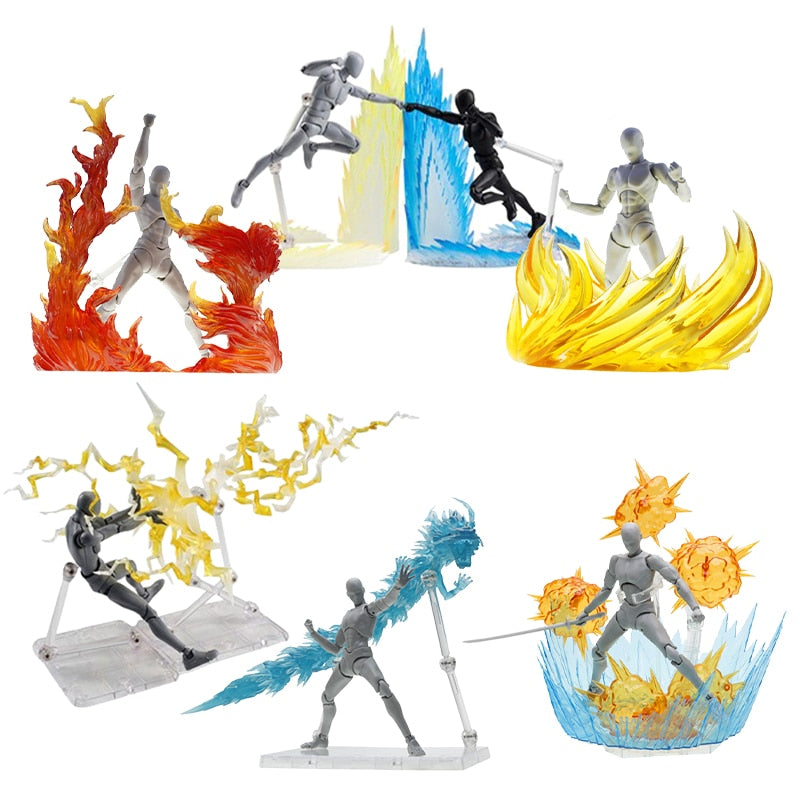 Anime Action Figure Toy Accessories Flame, Fire, Lightning, Water Accents for Figures NEW