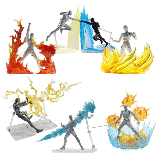 Anime Action Figure Toy Accessories Flame, Fire, Lightning, Water Accents for Figures NEW
