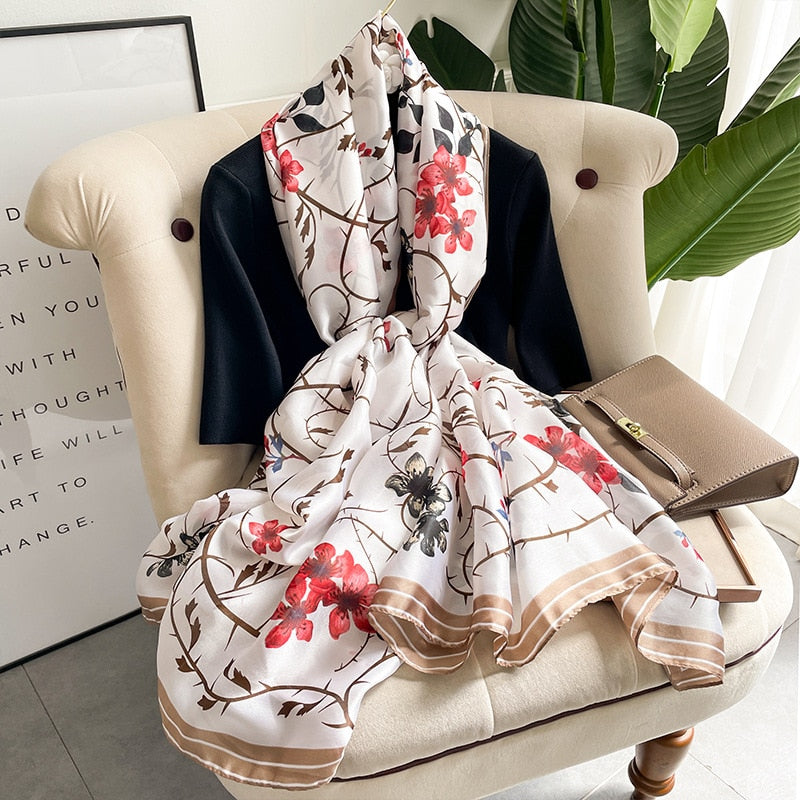 Luxury Polyester Soft Scarf Womens Shawl Silky NEW