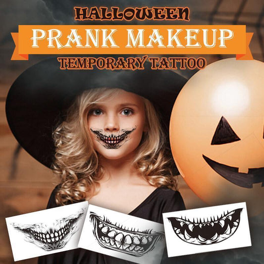 Halloween Tattoo Makeup Face Sticker Prank Disguise NEW
