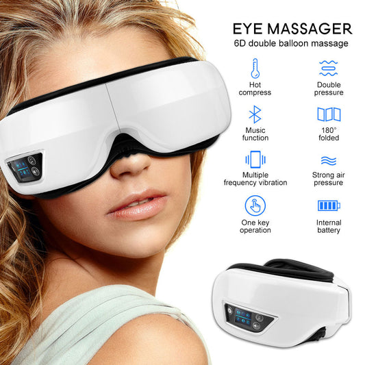 Electric Vibration Eye Massager Relieve Strain & Fatigue w/6D Smart Airbag Tech Bluetooth NEW
