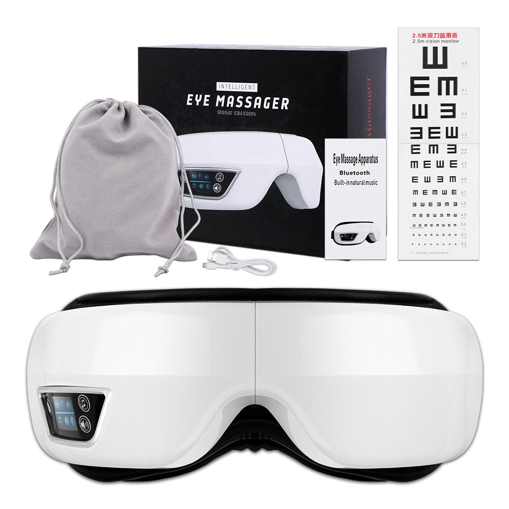 Electric Vibration Eye Massager Relieve Strain & Fatigue w/6D Smart Airbag Tech Bluetooth NEW