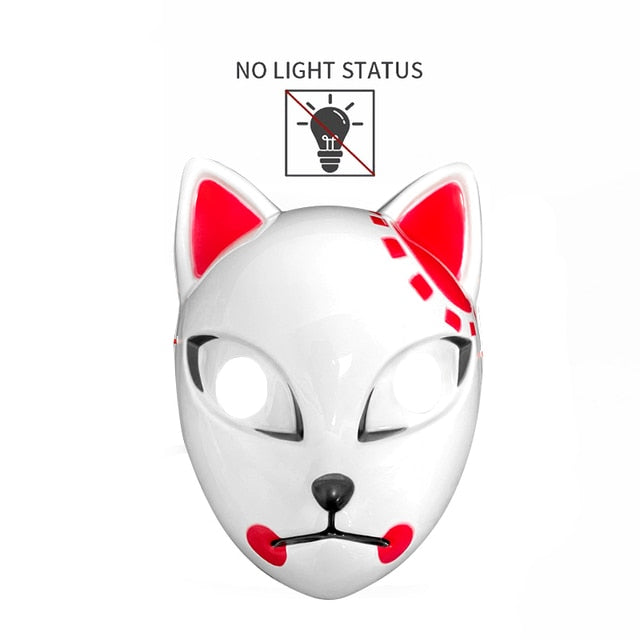 Glowing Halloween LED Lighted Cat Face Mask Costume Accessory Cosplay NEW