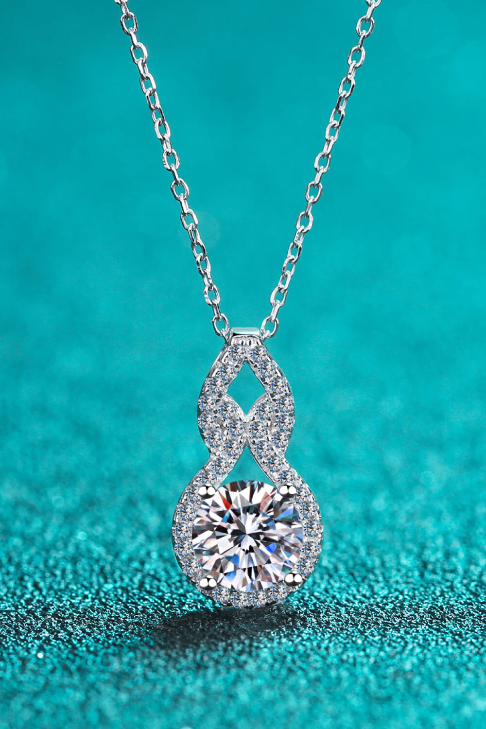Valentines Day 1 Carat Moissanite Pendant Silver Necklace