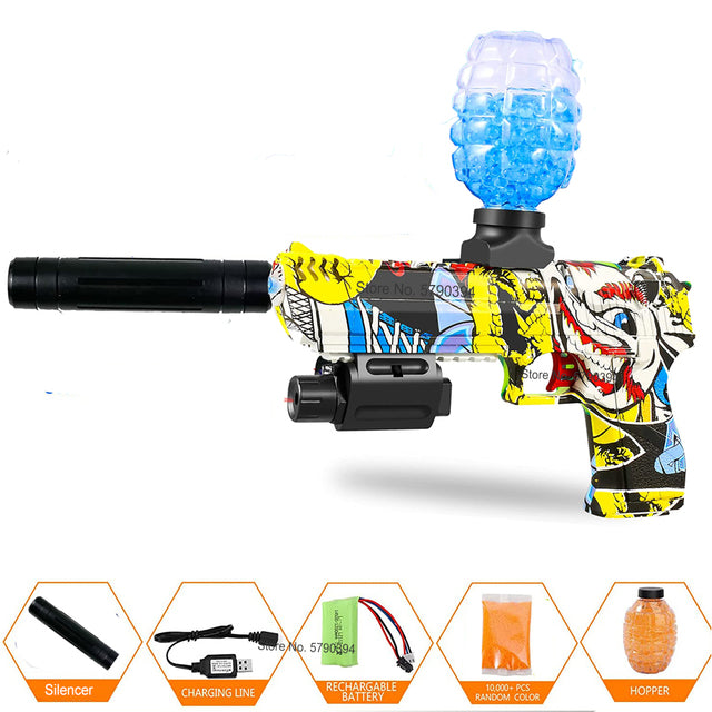 Airsoft Splatter Blaster Gun Electric AK47 & MP5 Rifle Shoots Gel Balls NEW