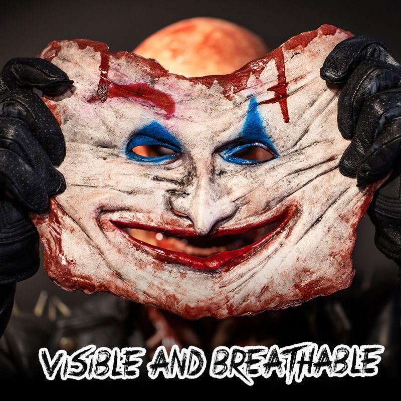 Halloween Scary Clown Bloody Mask Double Layer Latex Peel Away Face Joker-like NEW
