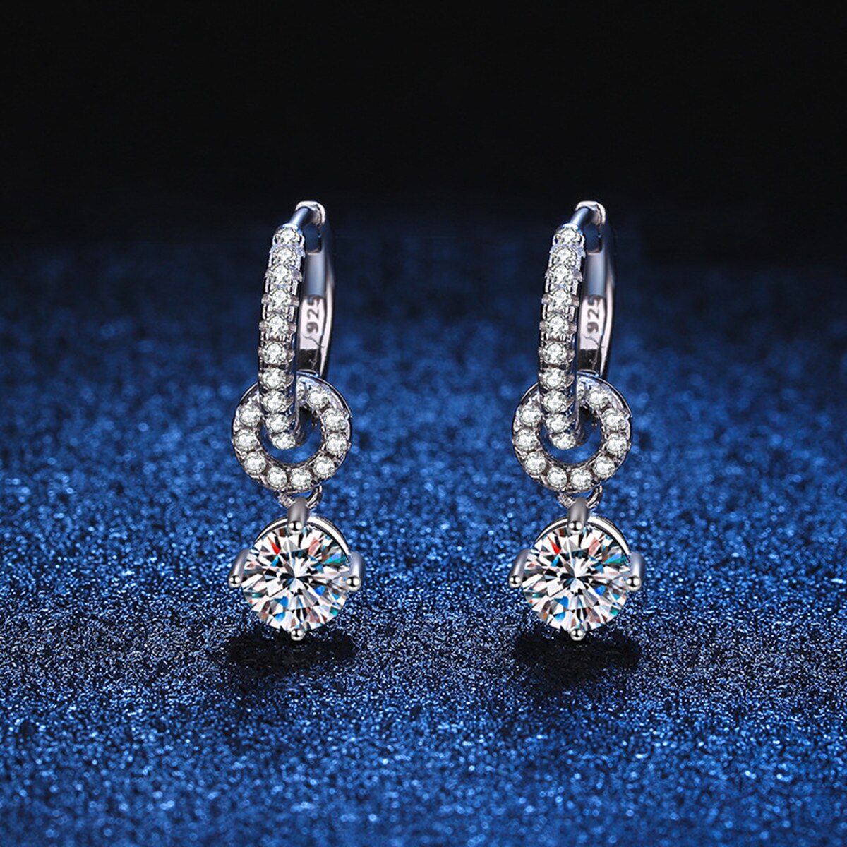Valentines Day Genuine Moissanite Drop Earrings Sparkle