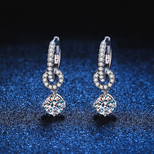 Valentines Day Genuine Moissanite Drop Earrings Sparkle