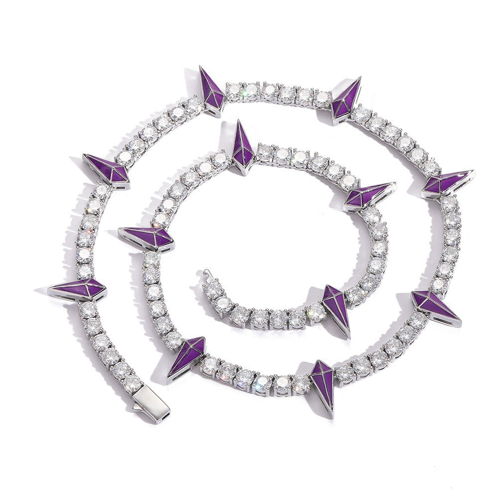 Valentines Day Black Panther Crystal Cuban Chain Necklace