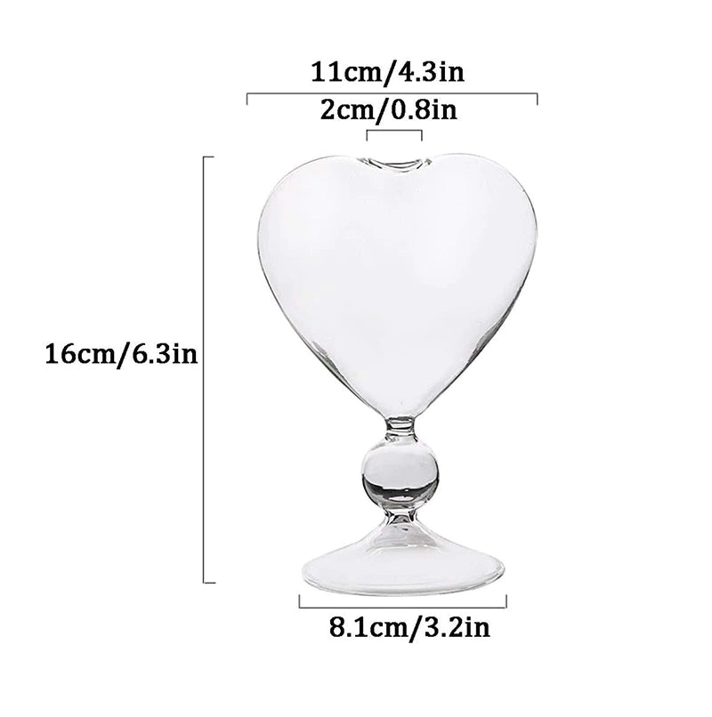 Valentines Day 4PCS  Creative Heart-Shaped Cocktail Glasses