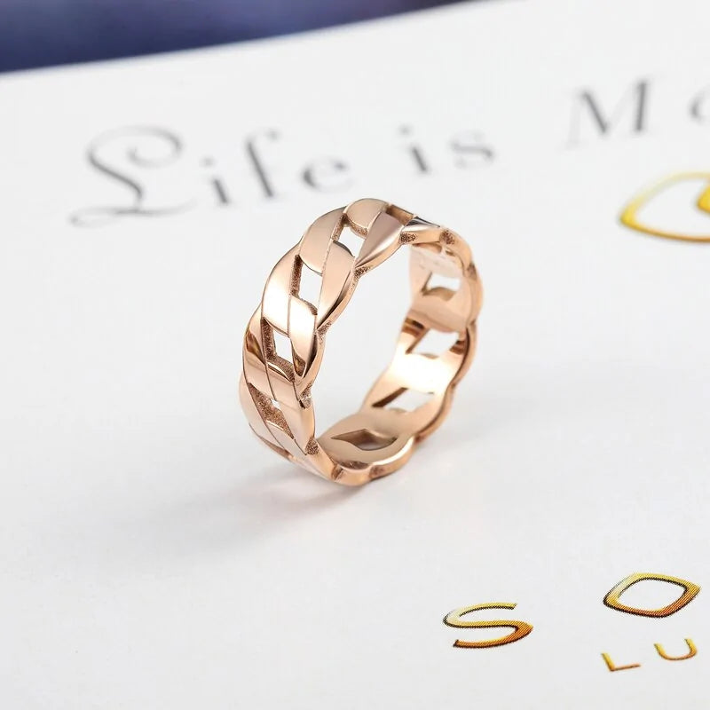 Cassie Ring Stainless Steel, Gold, Rose Gold, Silver Forever/Infinity Links NEW
