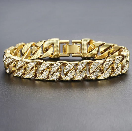 Miami Curb Cuban Chain Mens Bracelet Stylish Luxury Steel Alloy NEW