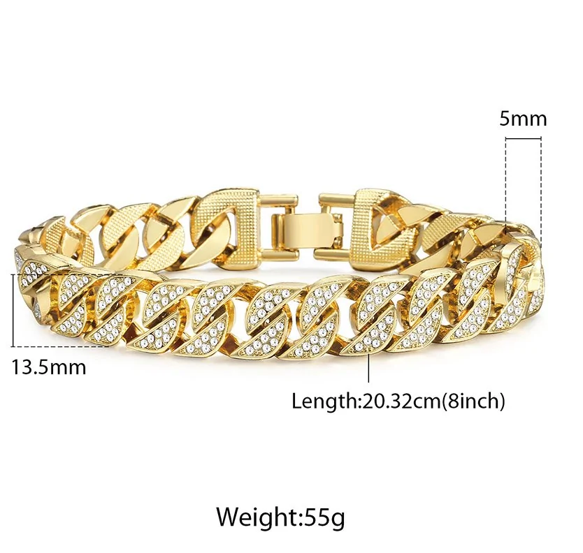 Miami Curb Cuban Chain Mens Bracelet Stylish Luxury Steel Alloy NEW