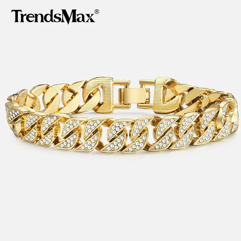 Miami Curb Cuban Chain Mens Bracelet Stylish Luxury Steel Alloy NEW