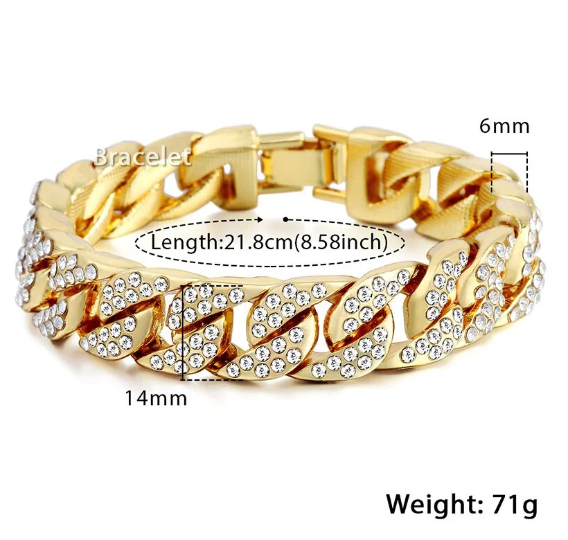 Miami Curb Cuban Chain Mens Bracelet Stylish Luxury Steel Alloy NEW