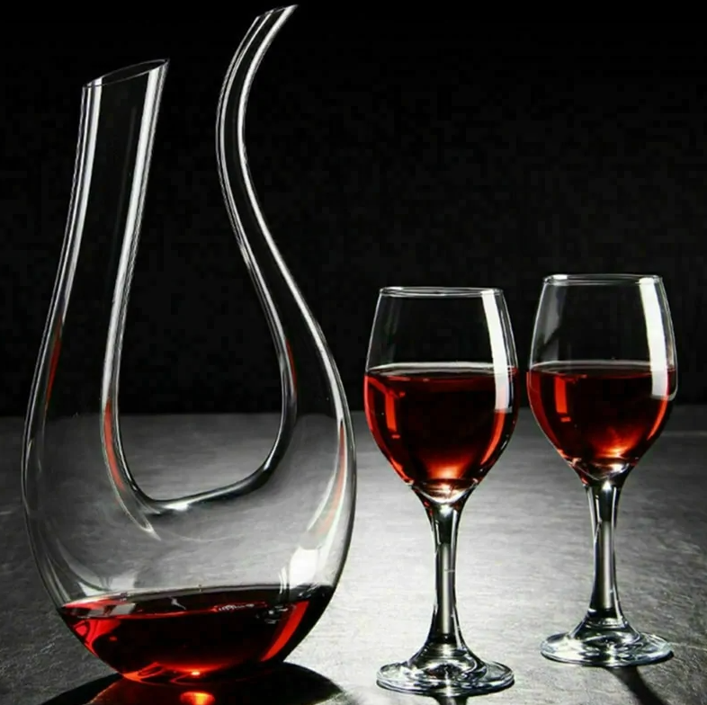 Elegant Crystal Wine Decanter Bottle Swan Shape 1500mL NEW