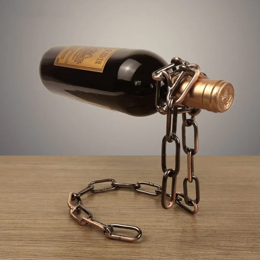 Magic Iron Chain Wine Bottle Holder Defy Gravity Novelty NEW
