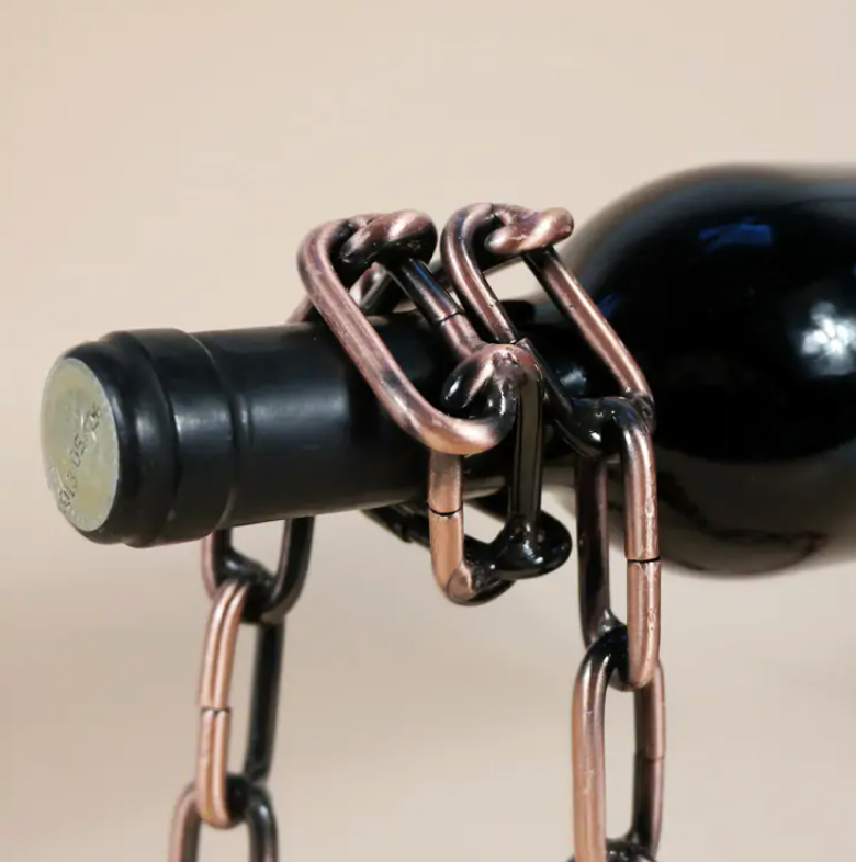 Magic Iron Chain Wine Bottle Holder Defy Gravity Novelty NEW