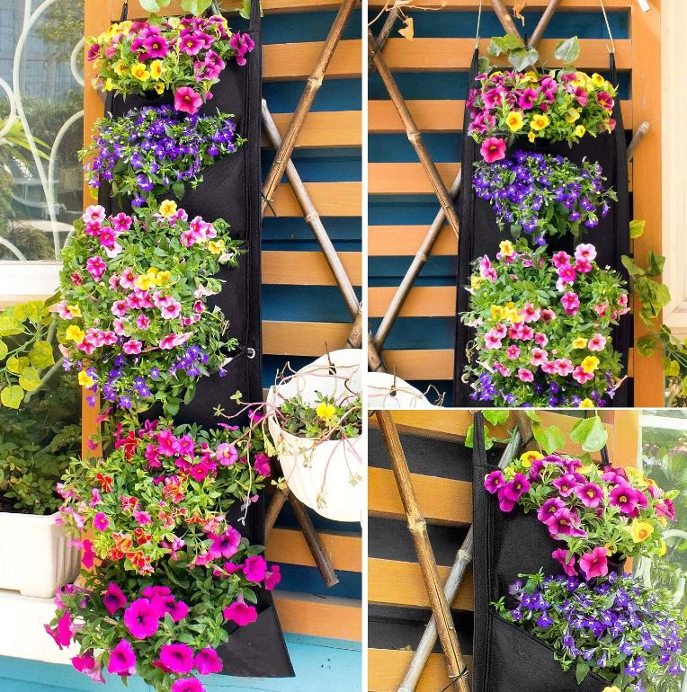 Vertical Hanging Garden Planter Flower Pots Space Saver Outdoor Decor Unique NEW