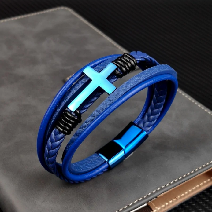Charm Chakra Bracelet Christian Cross Stainless Steel Attractive Positive Energy NEW