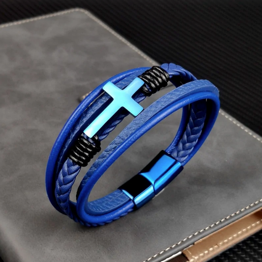 Charm Chakra Bracelet Christian Cross Stainless Steel Attractive Positive Energy NEW