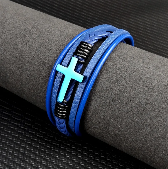 Charm Chakra Bracelet Christian Cross Stainless Steel Attractive Positive Energy NEW