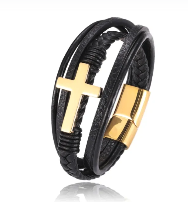Charm Chakra Bracelet Christian Cross Stainless Steel Attractive Positive Energy NEW