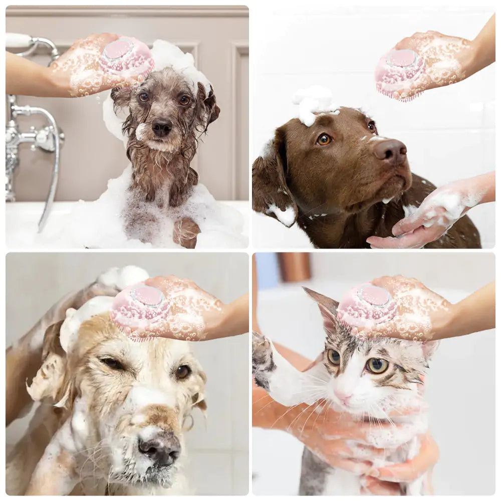 Soft Silicone Dog Cat Brush Grooming Tool Bath Brush NEW